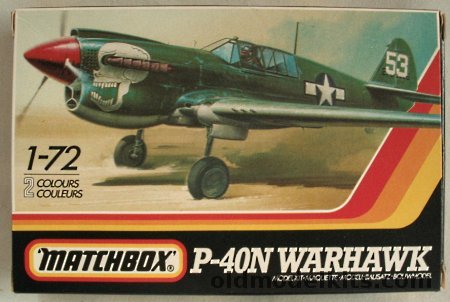 Matchbox 1/72 Curtiss P-40N Warhawk Or Kittyhawk FB.IV - USAAF 10th AF/85th FS India 1944 and RAF No250 Sq Kittyhawk Italy 1944, PK-31 plastic model kit